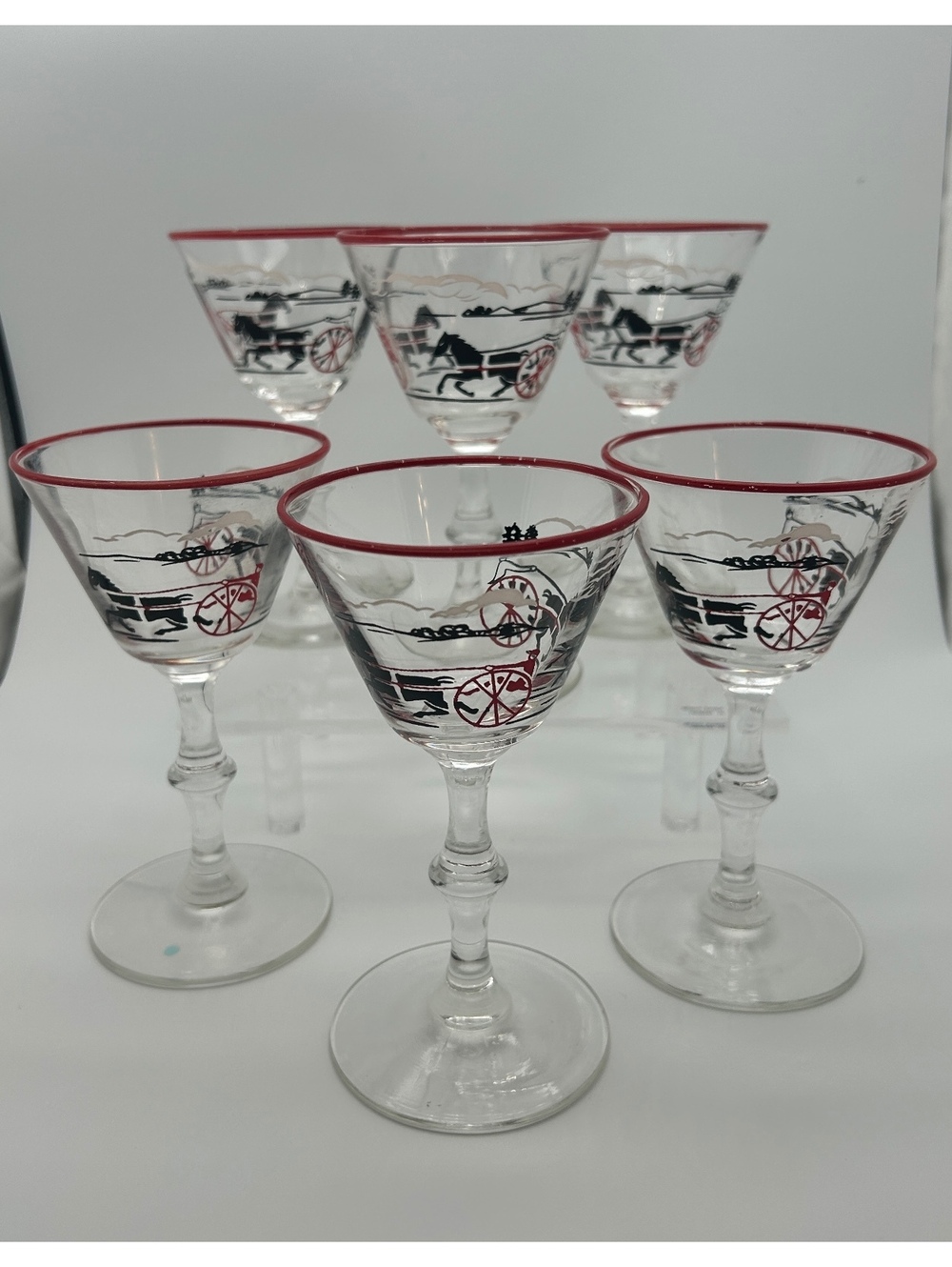6 Vintage Libbey “Pickwick Merrymaker” Cordials